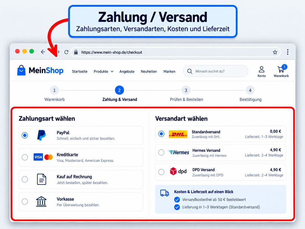 Zahlung / Versand